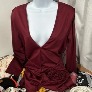 Burgundy romper